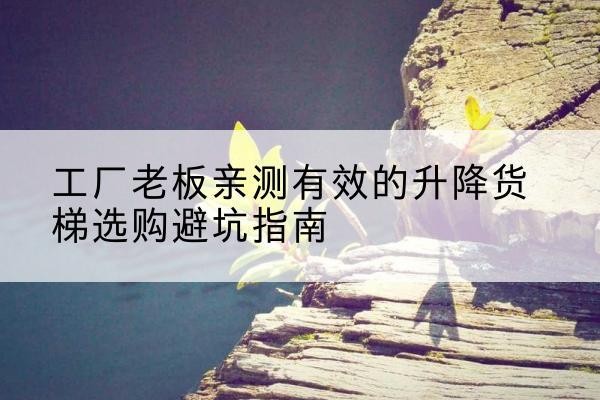 清江浦升降货梯怎么选-工厂老板亲测有效的升降货梯选购避坑指南