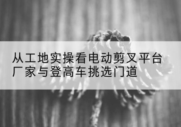 清江浦电动剪叉升降平台厂家-从工地实操看电动剪叉平台厂家与登高车挑选门道