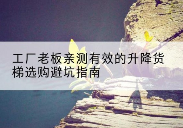 清江浦升降货梯怎么选-工厂老板亲测有效的升降货梯选购避坑指南